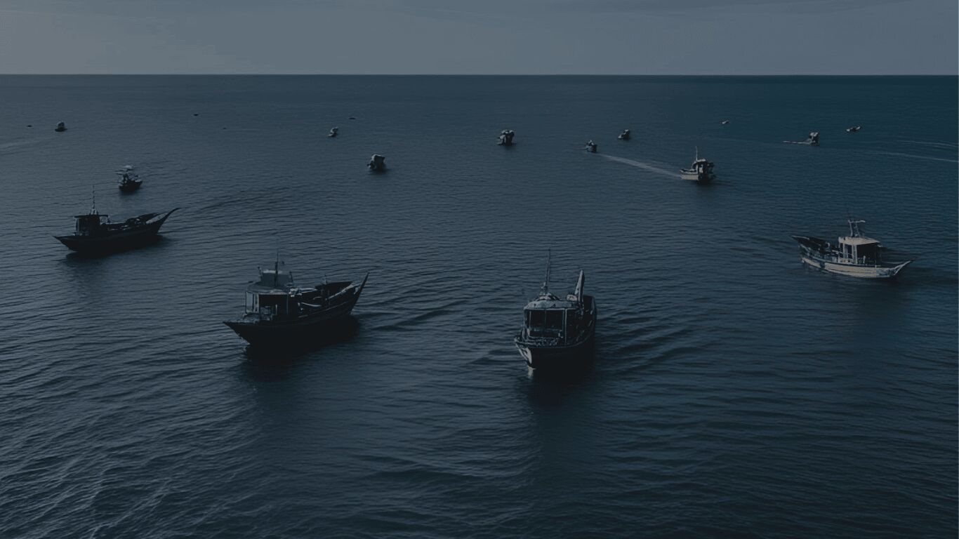 Shrimp Boats On Gulf Coast During The Bp Oilspill