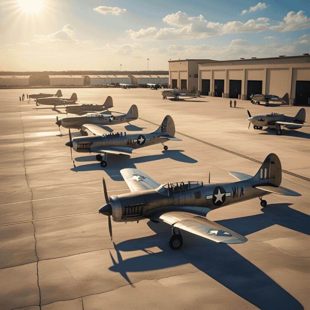 Airplanes Parked On A Runway At Lackland Military Base With Pfas Contamination