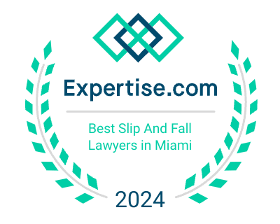 Badge indicating The Downs Law Group was voted as Best Slip and Fall Lawyers in Miami 2024 by expertise.com