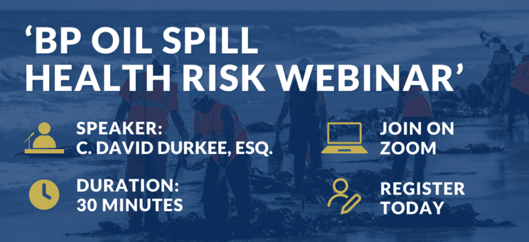 Image banner for webinar of BP health Risks held by The Downs Law Group on May 9