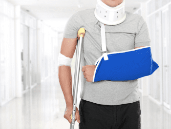 Photo Of Man With Arm In Sling Leaving Hospital After Auto Crash
